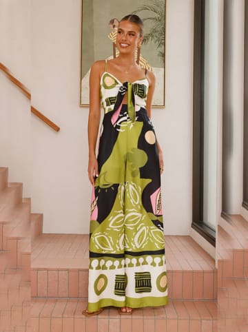 Tazga Jumpsuit groen/zwart/lichtroze