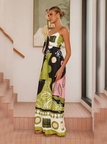 Tazga Jumpsuit in Grün/ Schwarz/ Rosa