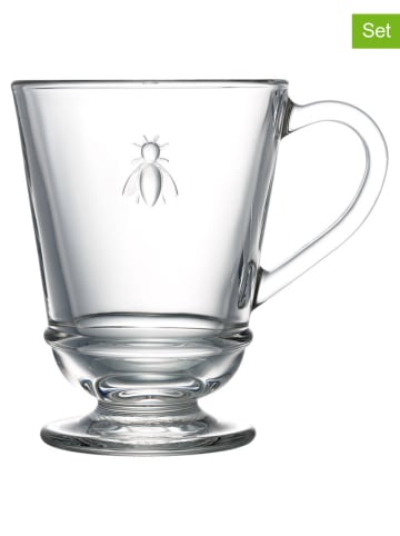 La Rochère France 6er-Set: Kaffeetassen "Abeille" in Transparent - 280 ml