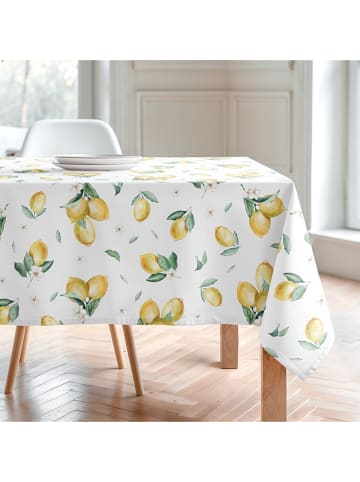 mint Deco Tischdecke "Floral And Tropical Helios" in Weiß/ Gelb/ Grün
