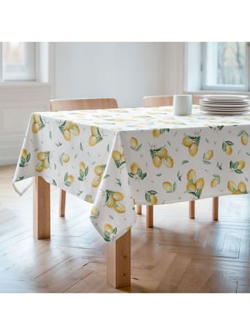 mint Deco Tischdecke "Floral And Tropical Helios" in Weiß/ Gelb/ Grün