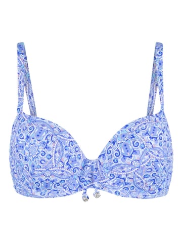 Linga Dore Bikini-Oberteil in Blau/ Weiß