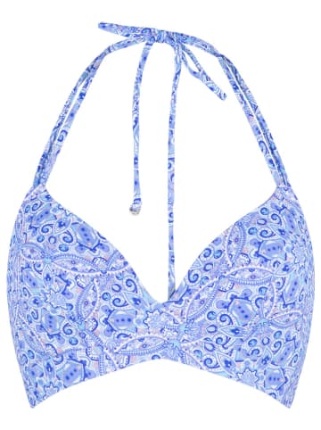 Linga Dore Bikini-Oberteil in Blau/ Weiß