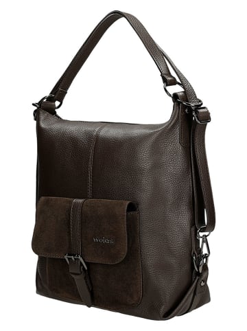 Wojas Leder-Rucksack in Braun - (B)35 x (H)35 x (T)11 cm