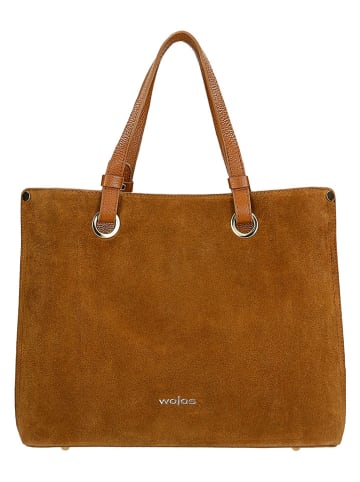 Wojas Skórzana torebka w kolorze jasnobrązowym - 34 x 28 x 12,5 cm