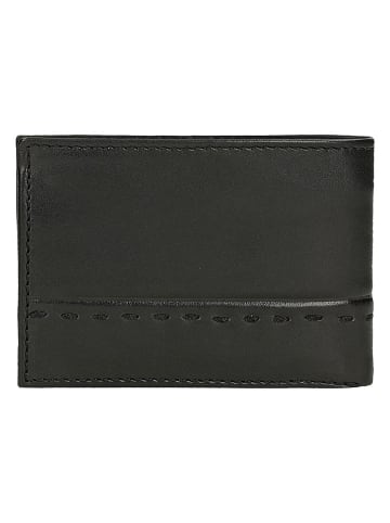 Wojas Leder-Geldbörse in Schwarz - (B)10 x (H)7 x (T)2 cm