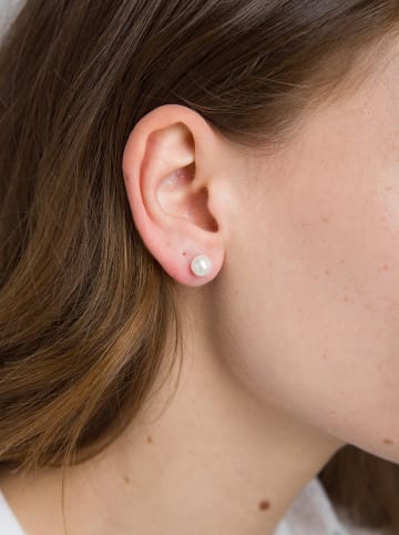 Pandora Srebrne kolczyki-wkrętki z perłami