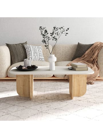 Scandinavia Concept Salontafel "Becaj" wit/lichtbruin - (B)120 x (H)41,4 x (D)60 cm