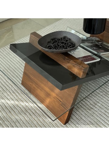 Scandinavia Concept Couchtisch ''Livello'' in Schwarz/ Hellbraun - (B)105 x (H)31 x (T)65 cm