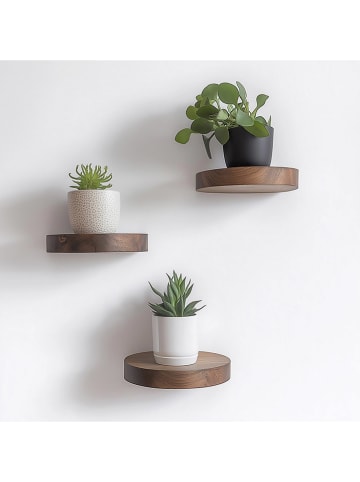 Scandinavia Concept 3er-Set: Wandregale in Hellbraun - Ø 12 cm