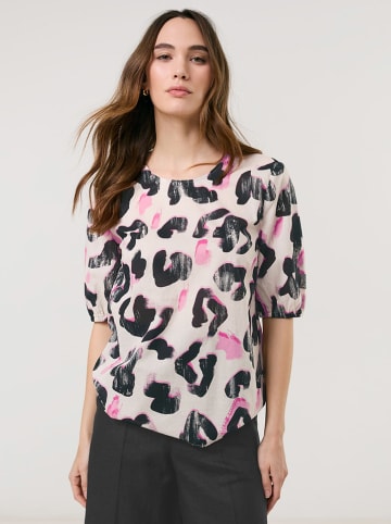 TAIFUN Bluse in Beige/ Schwarz/ Rosa