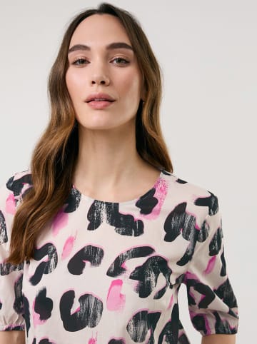 TAIFUN Bluse in Beige/ Schwarz/ Rosa