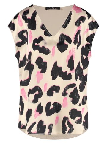 TAIFUN Shirt in Beige/ Schwarz/ Rosa
