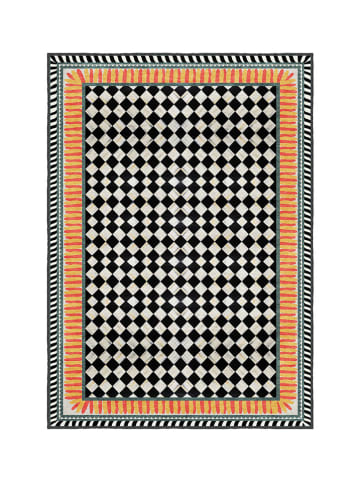 CARPET DIEM Dywan w kolorze biało-czarno-pomarańczowym