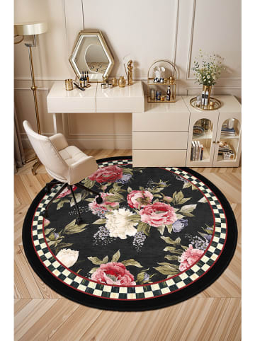 CARPET DIEM Kurzflor-Teppich in Schwarz/ Rosa