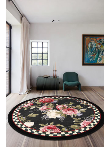 CARPET DIEM Kurzflor-Teppich in Schwarz/ Rosa
