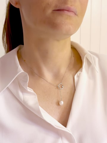 ATELIERS SAINT GERMAIN Zilveren ketting met parelhanger - (L)42 cm
