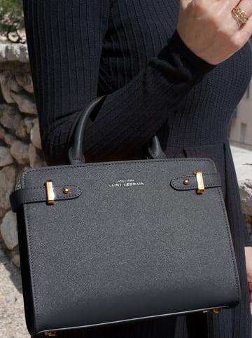 ATELIERS SAINT GERMAIN Leder-Henkeltasche in Schwarz - (B)25,5 x (H)19,5 x (T)10,5 cm