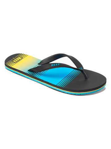 Reef Teenslippers zwart/lichtblauw/geel