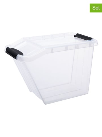 Plast Team 2er-Set: Aufbewahrungskisten "Probox" in Transparent - 58 l