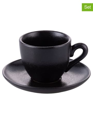 TINTEUNICHE 6er-Set: Kaffeetassen ''Horeca'' in Schwarz - 90 ml