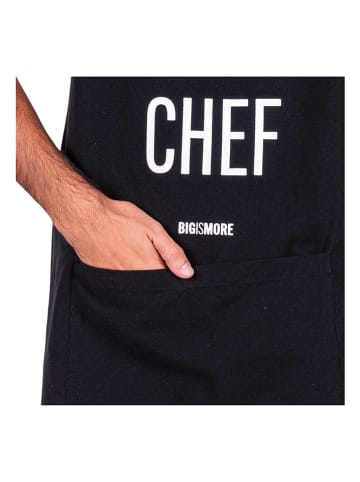 TINTEUNICHE Kochschürze ''Bigismore'' in Schwarz - (L)85 x (B)70 cm