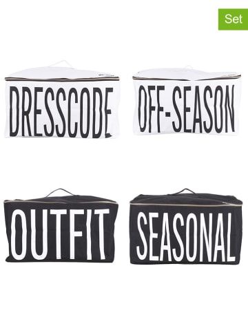 TINTEUNICHE 4-delige set: opbergtassen zwart/wit - (B)50 x (H)27 x (D)40 cm