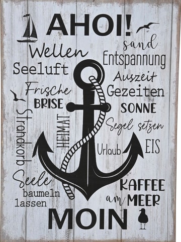 POSIWIO Schild "Ahoi" in Weiß - (B)36 x (H)50 cm