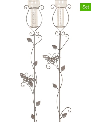 POSIWIO 2er-Set: Gartenstäbe in Grau - (B)18 x (H)95 cm
