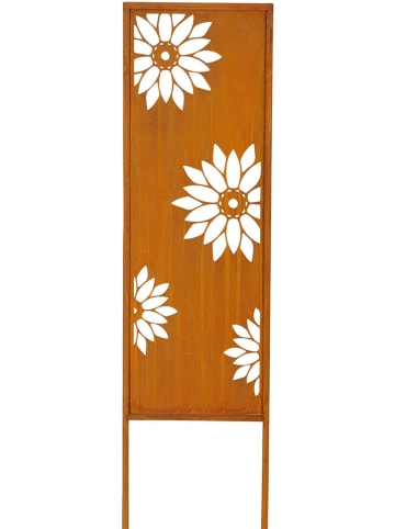 POSIWIO Gartenstab "Blumen" in Rost - (B)22 x (H)83,5 cm