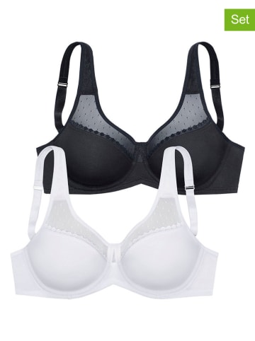 PETITE FLEUR 2-delige set: minimizerbeha's zwart/wit
