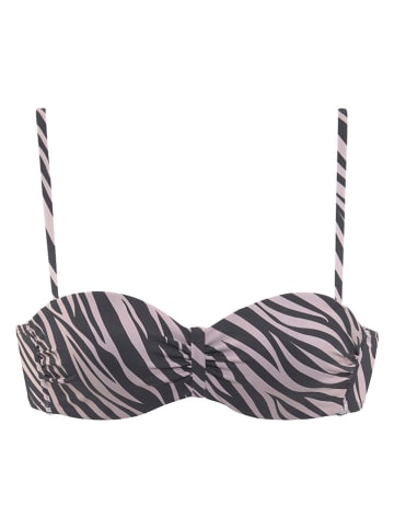 LASCANA Biustonosz bikini w kolorze czarno-szarym