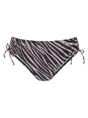 LASCANA Bikini-Hose in Schwarz/ Grau