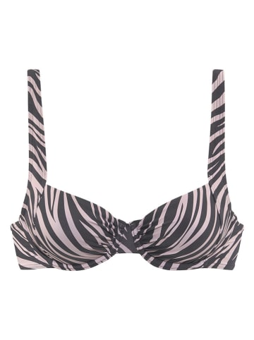 LASCANA Biustonosz bikini w kolorze szaro-czarnym