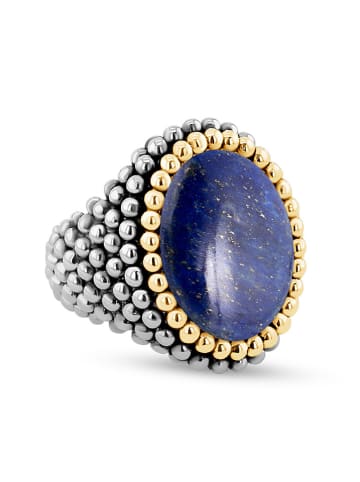 Nomad Pozłacany pierścionek z lapis lazuli