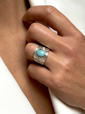 Nomad Vergulde ring met siersteen