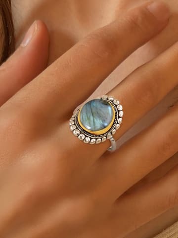 Nomad Vergulde ring met edelsteen