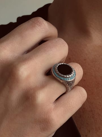 Nomad Zilveren ring met edelstenen