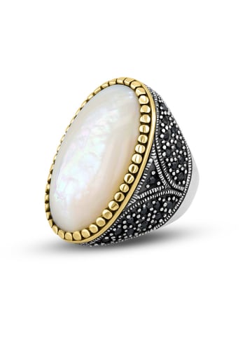 Nomad Vergold. Ring mit Perlmutt