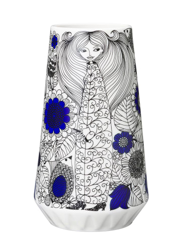 Arabia Vase ''Pastoraali'' in Weiß/ Blau - (H)19 cm
