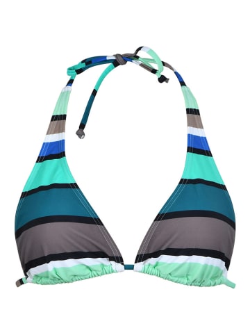 Naturana Bikini-Oberteil in Khaki/ Schwarz/ Türkis