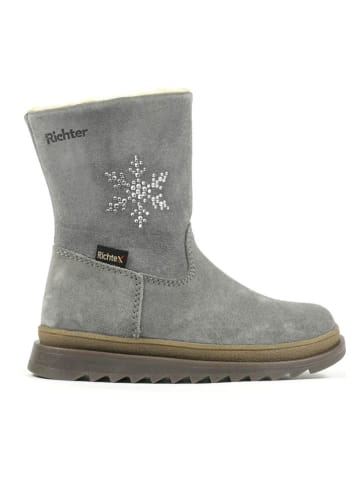 Richter Shoes Leder-Winterstiefel "Anna" in Grau