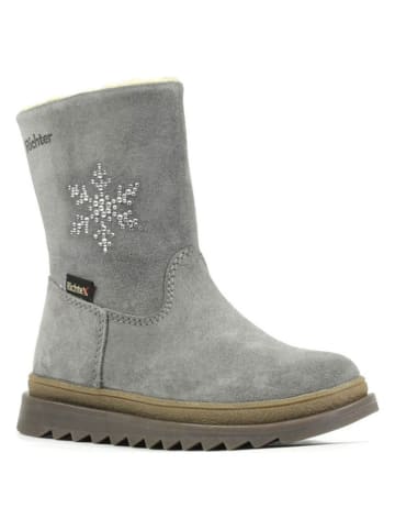 Richter Shoes Leder-Winterstiefel "Anna" in Grau