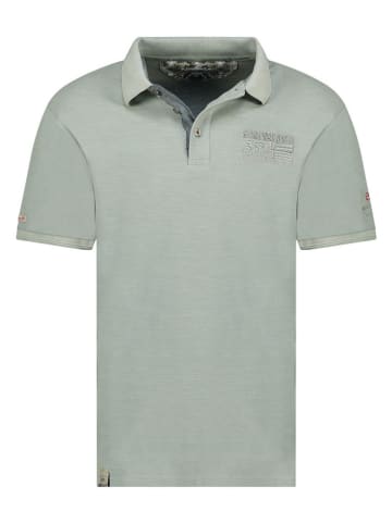 Geographical Norway Koszulka polo "Slub" w kolorze miętowym