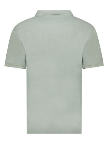 Geographical Norway Koszulka polo "Slub" w kolorze miętowym
