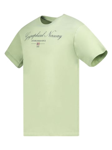 Geographical Norway Koszulka "Illumine" w kolorze zielonym