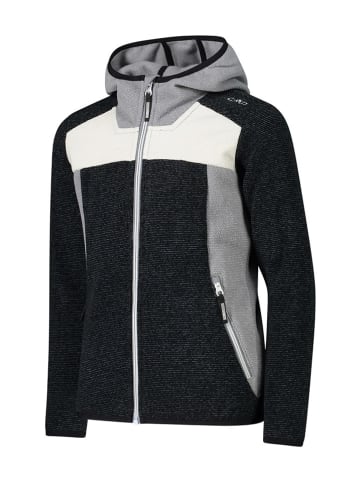 CMP Fleecejacke in Schwarz/ Grau/ Weiß