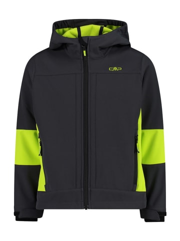 CMP Softshelljas zwart/limoengroen