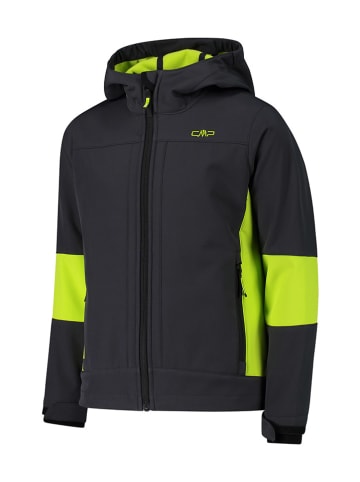 CMP Softshelljas zwart/limoengroen