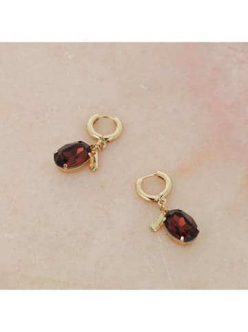 Otazu Vergulde creolen met kristallen